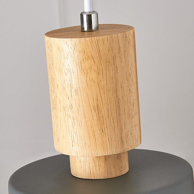 Nordic Zylinder Holzgriff Macaron 1-Licht Pendelleuchte