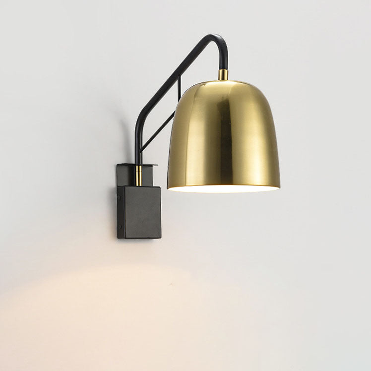 Nordic Minimalist Gold Dome Rotatable 1-Light Wall Sconce Lamp