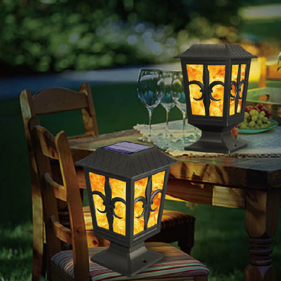 Modern Simplicity Outdoor Solar Flame Blinking Lantern LED Waterproof Garden Decorative Landscape Light For Garden