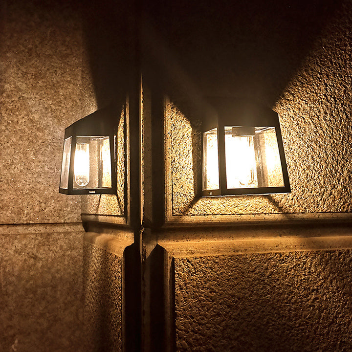 Modern Minimalist ABS PC Solar Outdoor Waterproof Trapezoidal Light Control Sensor LED Wall Sconce Lamp for Outdoor Patio