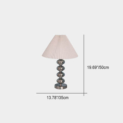 Contemporary Nordic Pleated Paper Shade Hardware Base 1-Light Table Lamp For Home Office