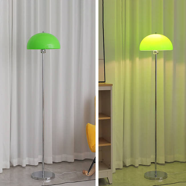 Lámpara de pie nórdica vintage de acrílico transparente con cúpula y 1 luz 