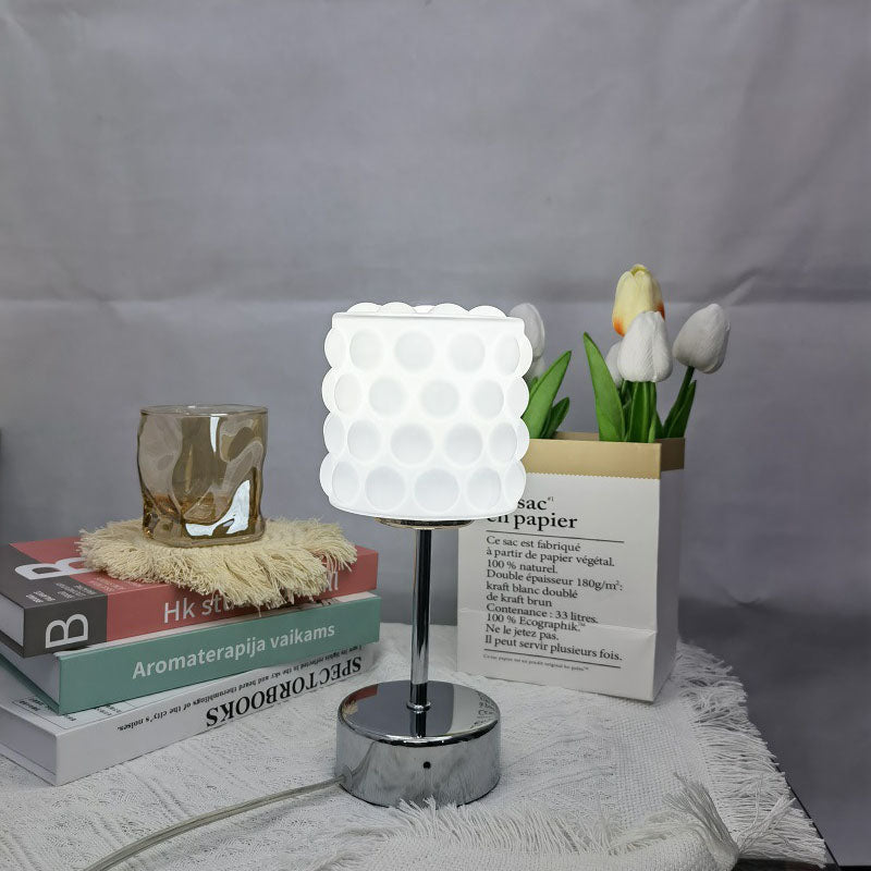 Nordische minimalistische LED-Lesetischlampe aus Glas und Metall 