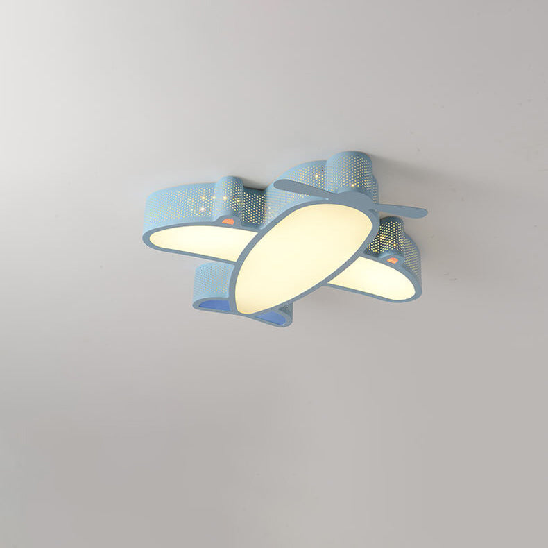 Cartoon Creative Luminous Aircraft Design LED Flush Mount Ceiling Light