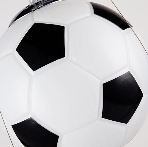 Lampe suspendue pour enfants à 1 lumière en fer et verre de football créatif de dessin animé 