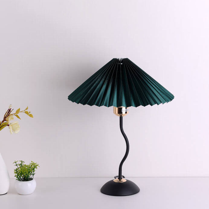 Modern Minimalist Pleated Umbrella Bending Base 1-Light Table Lamp