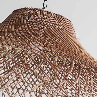 Japanese Minimalist Straw 1-Light Pendant Light