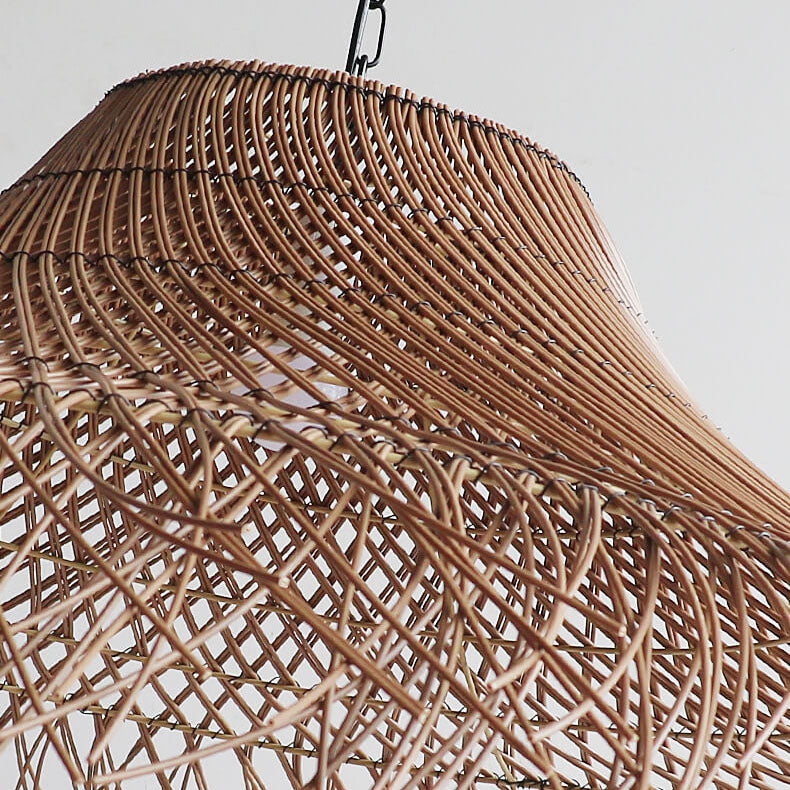 Japanese Minimalist Straw 1-Light Pendant Light