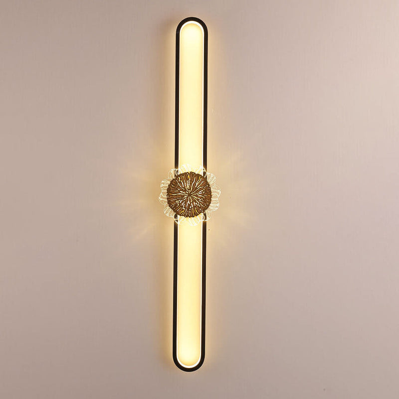 مصباح حائط LED بتصميم حلقة إبداعي بسيط من النحاس الصناعي الكامل 