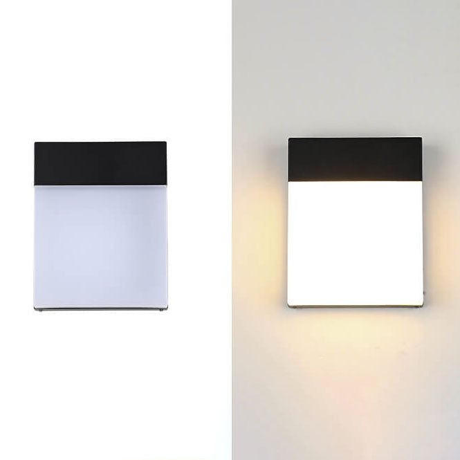 Lámpara de Aplique de Pared LED Impermeable de Aluminio Esmerilado Cuadrado para Exteriores 