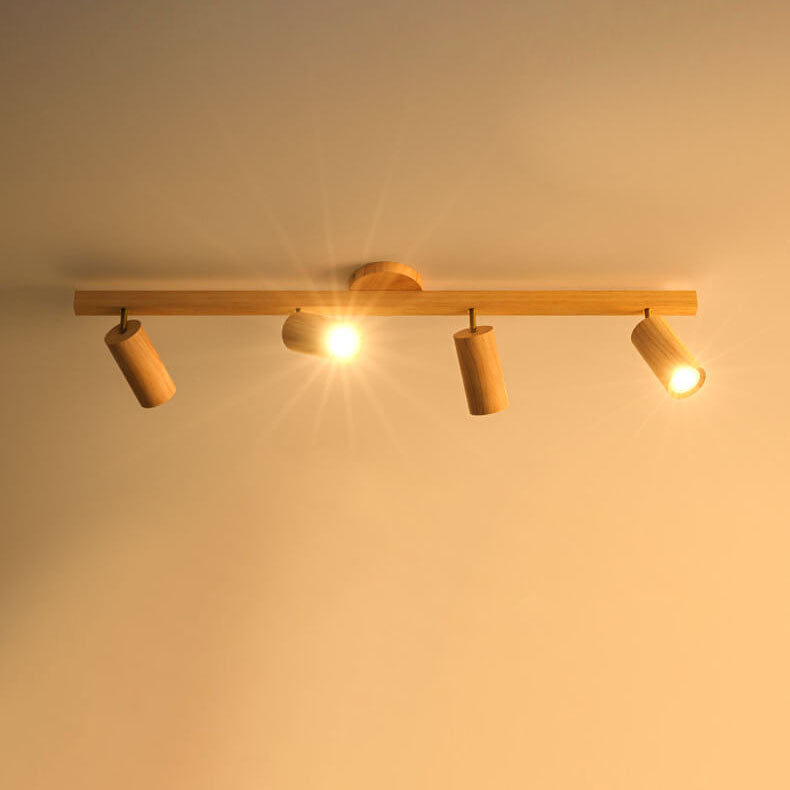 Simple Log Spotlight Track LED Semi-Flush Mount Ceiling Light