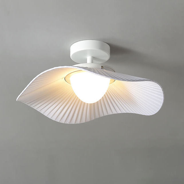 Modern Creative Cloth Lotus Leaf LED Semi-Flush Mount Light