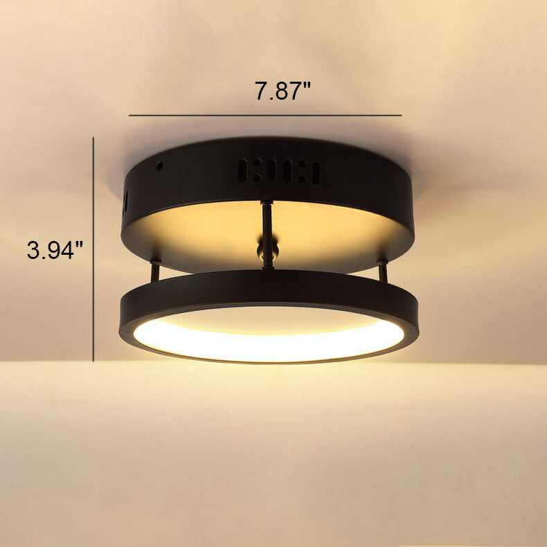 European Minimalist Round Square Aluminum Iron LED Flush Mount Lighting