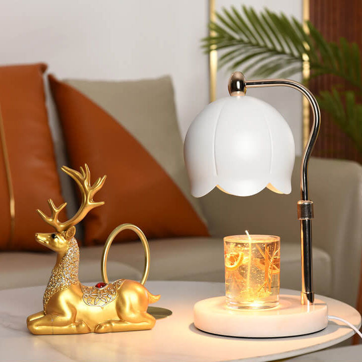 Lámpara de mesa de cera derretida con 2 luces elevables de mármol minimalista tradicional europeo 