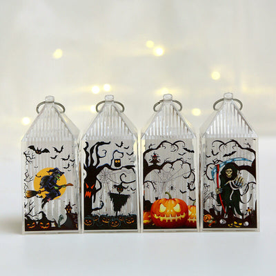 Petite lanterne Portable citrouille d'halloween, squelette de sorcière, décorations d'ambiance, lumières 