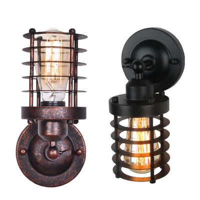 Northern Retro Industrial Wrought Iron 1-Light Wall Sconce Lamp