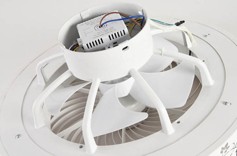 Ventilador de techo con luz LED empotrada de madera cuadrada Nordic Macaron 