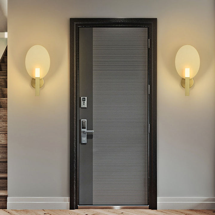 Applique Murale LED en Acrylique avec Matériel Ovale de Couleur Unie Minimaliste de Luxe Léger 