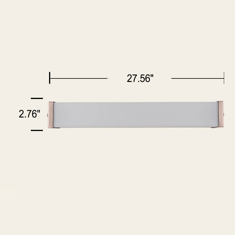 Modern Minimalist Rose Gold Square Strip Acrylic LED Wall Sconce Lamp