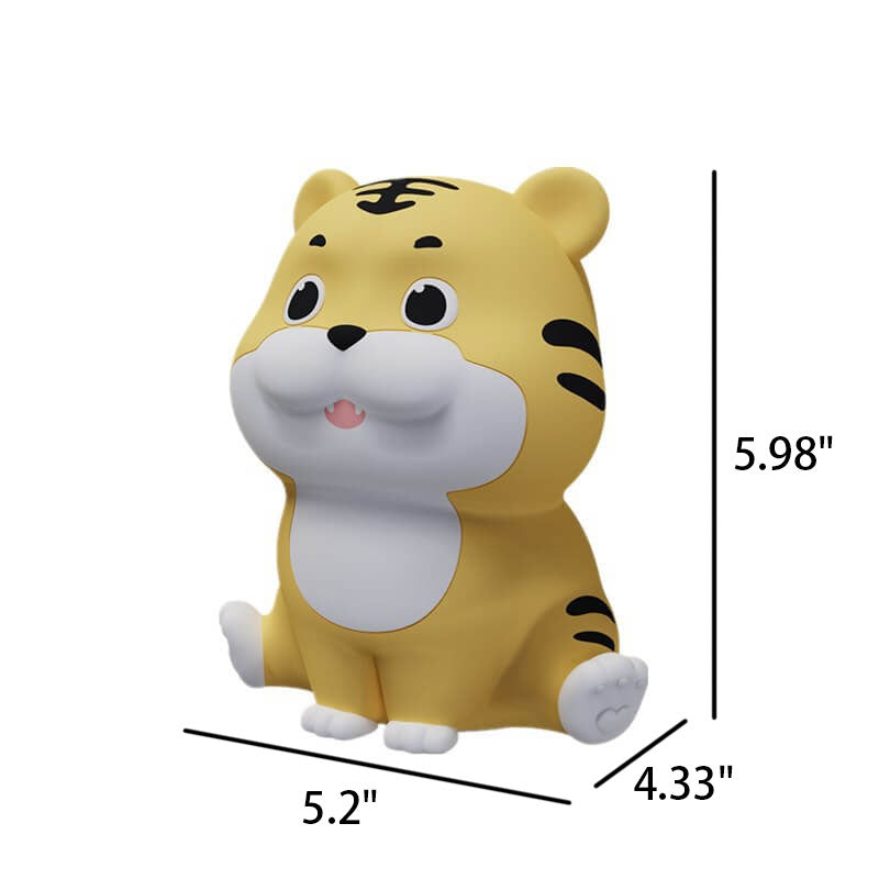 Lampe de table LED en forme de tigre en silicone, dessin animé mignon et enfantin 