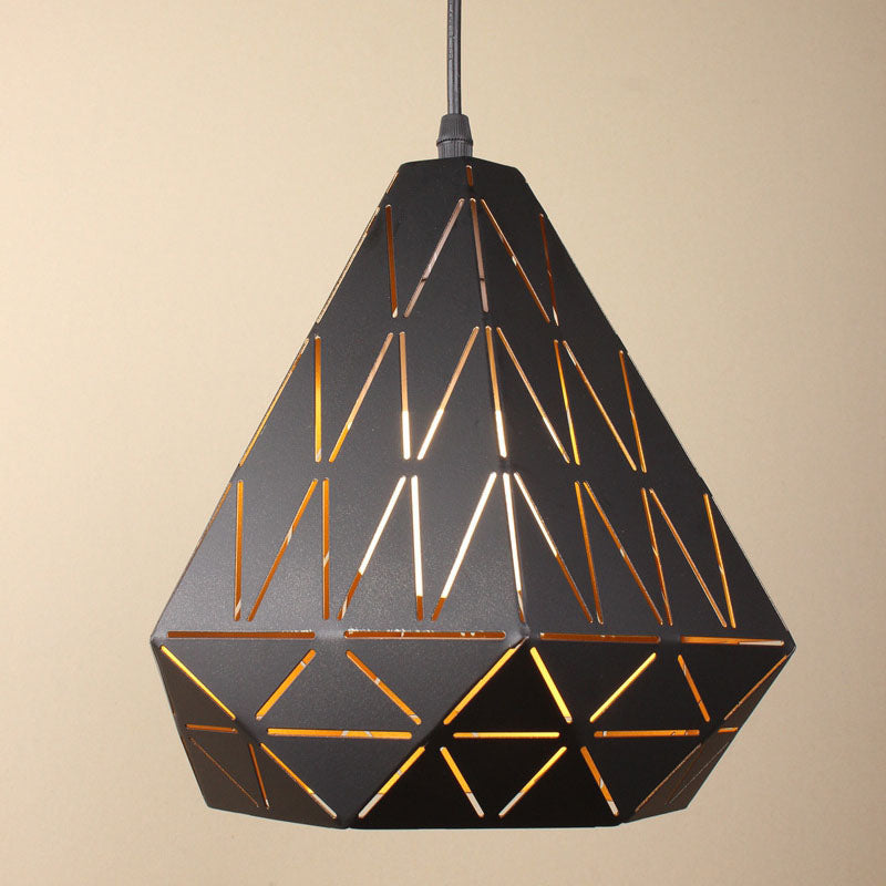 Moderne nordische 1-flammige Pendelleuchte aus Eisen in geometrischer Dreiecksform für Wohnzimmer &amp; Schlafzimmer 