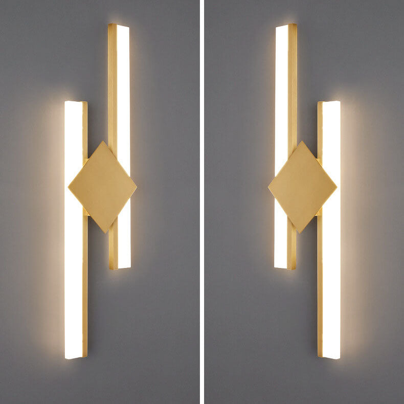 Nordische postmoderne rechteckige Geweih-Vollkupfer-LED-Wandleuchte 