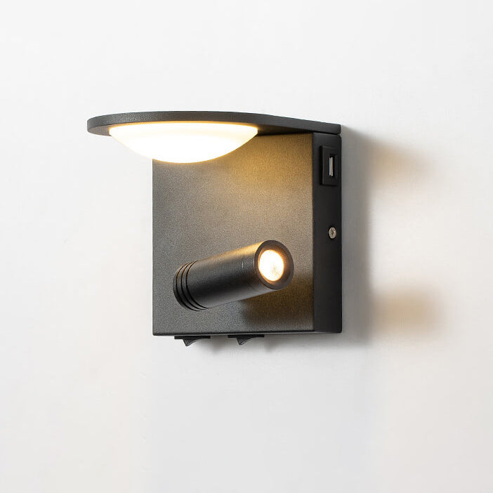 مصباح حائط LED دوار بسيط مربع حديث بمنفذ USB 