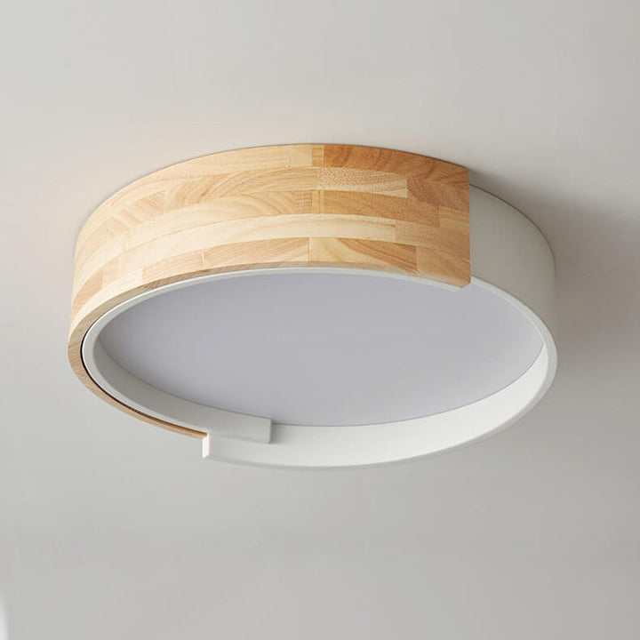 Luz de montaje empotrado LED redonda de madera creativa nórdica 