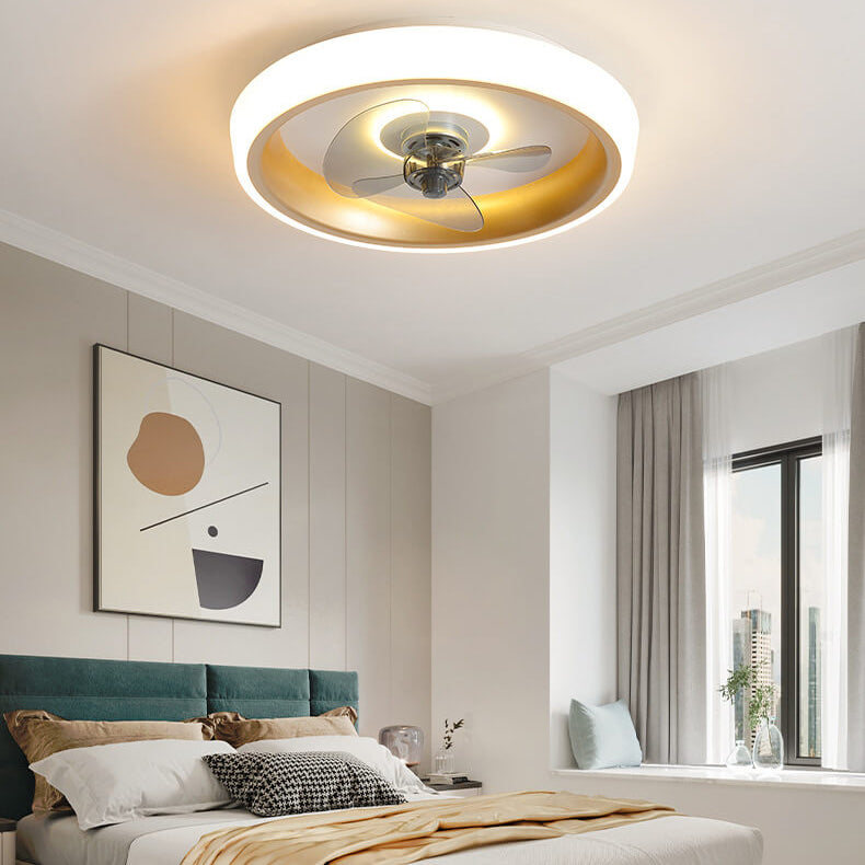 Simple Modern Acrylic Lightweight LED Flush Mount Fan Light