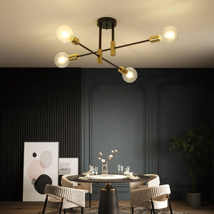 Lustre nordique minimaliste en fer à 4/6/8 lumières pour îlot 