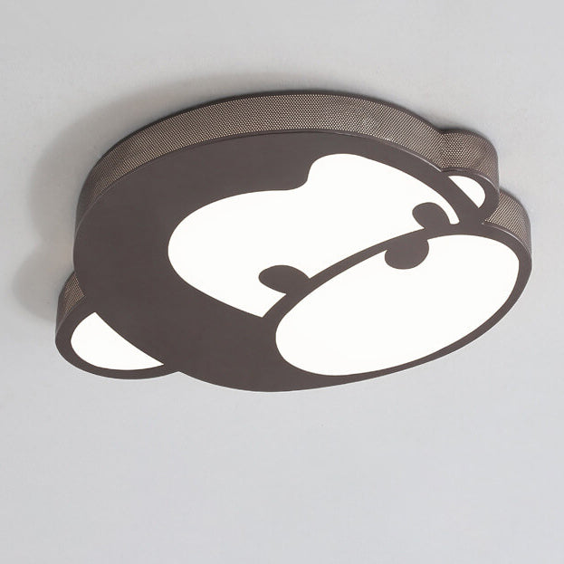 Childlike Cartoon Monkey Design LED Flush Mount Light