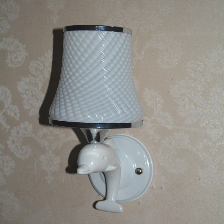 Diseño de decoración creativa de delfín de vidrio moderno 1-luz aplique de pared 