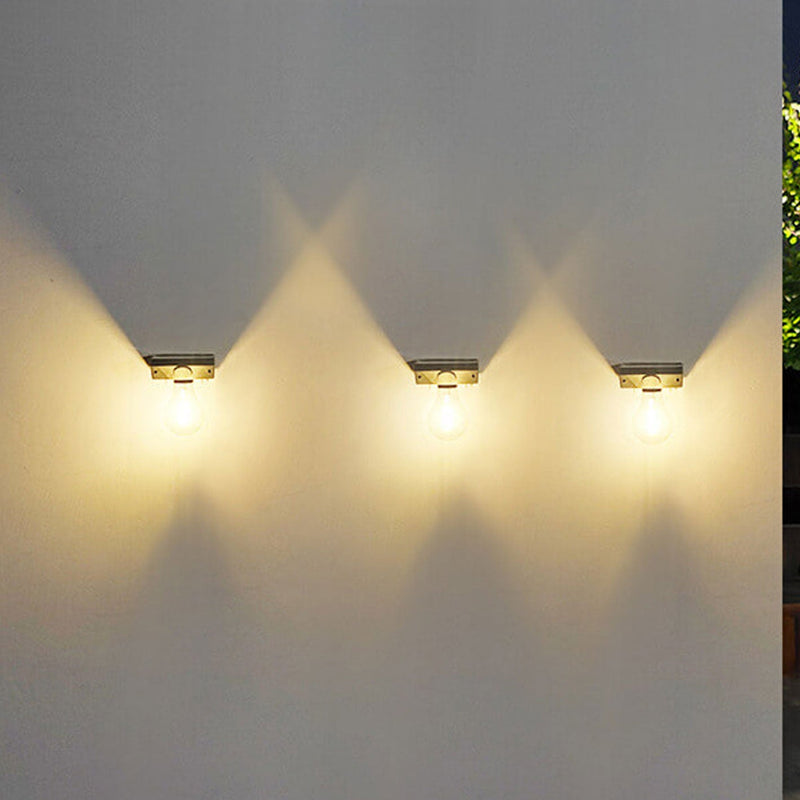 Modern Solar Tungsten Bulb Outdoor Waterproof Body Sensor Garden Wall Sconce Lamp