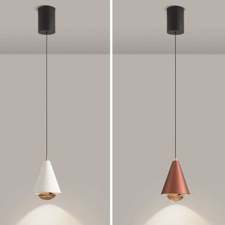 Moderne, minimalistische, einfarbige, konische Pendelleuchte mit 1 Licht 