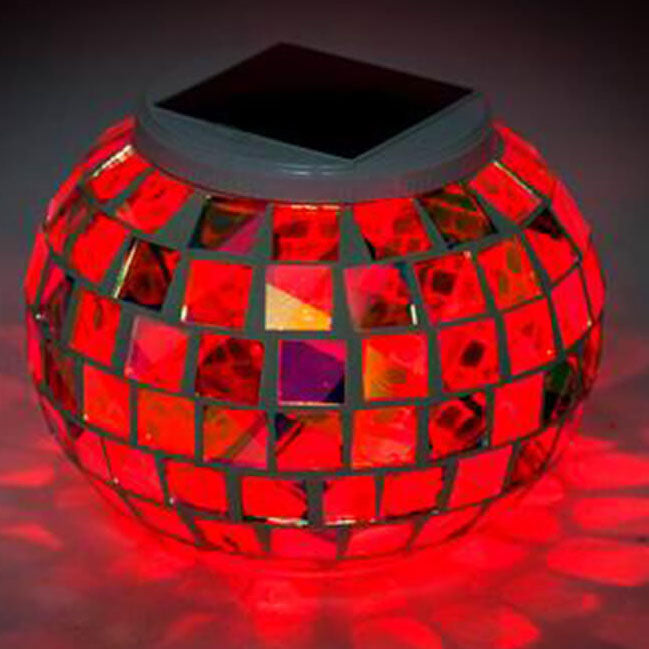 Luz de césped LED para exteriores de mosaico impermeable ABS solar Tiffany 