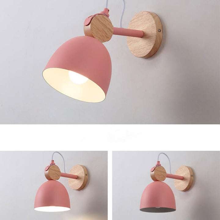 Applique murale rotative à 1 lumière Nordic Macaron Dome Log 