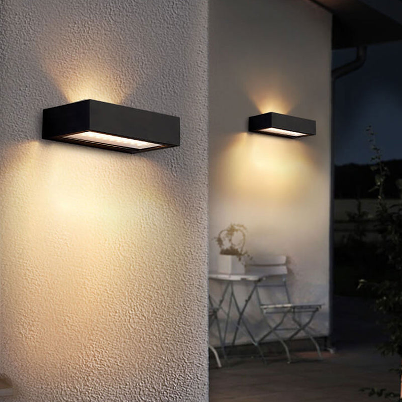 Lámpara de Aplique de Pared LED de Control Remoto Solar de Vidrio de Aleación de Aluminio para Exteriores 