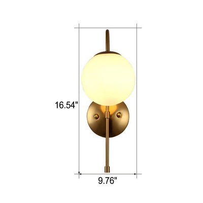 Industrial Iron Glass Globe Shade 1-Light Wall Sconce Lamp