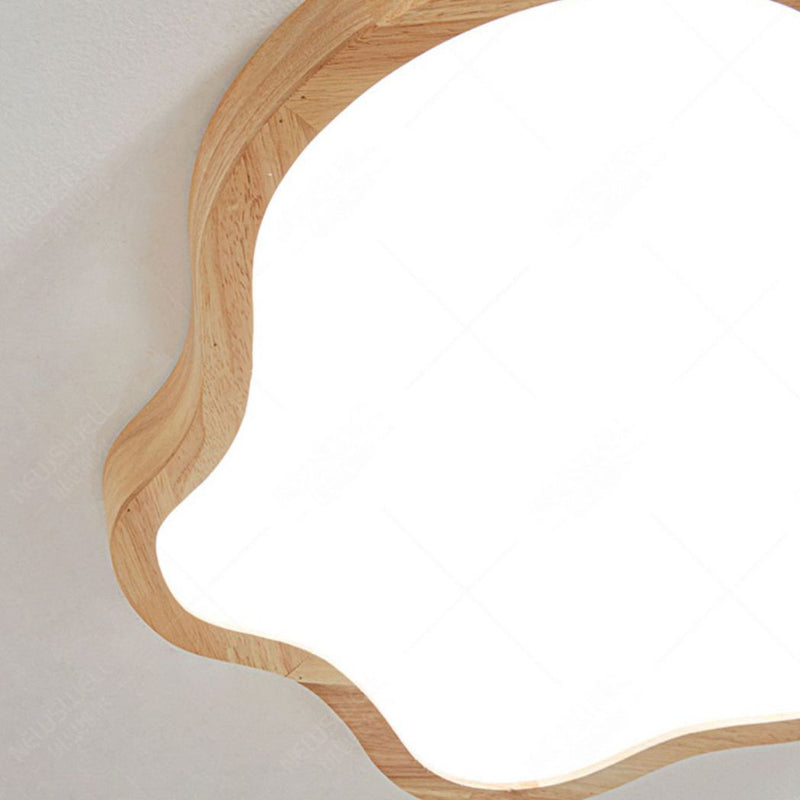Japanese Minimalist Log Clouds Acrylic LED Flush Mount Ceiling Light