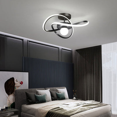 Nordic Modern Simple Streamer Surround Design LED Semi-Flush Mount Light