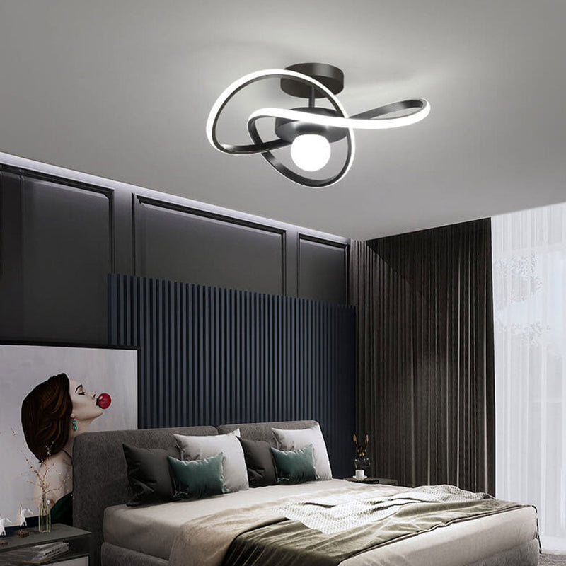 Nordic Modern Simple Streamer Surround Design LED Semi-Flush Mount Light
