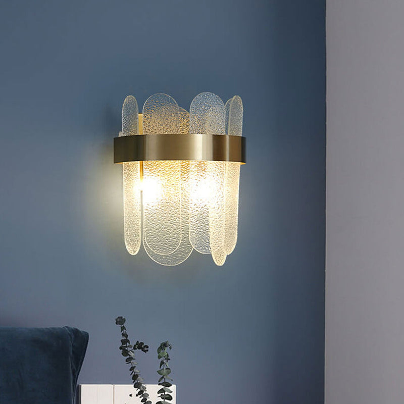 Creative Light Luxury Long Strip Glass Combination Design 2-Light Wall Sconce Lamp