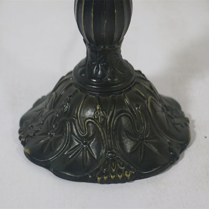 Lampe de Table Vintage Tiffany Roses en Vitrail à 1 Lumière 