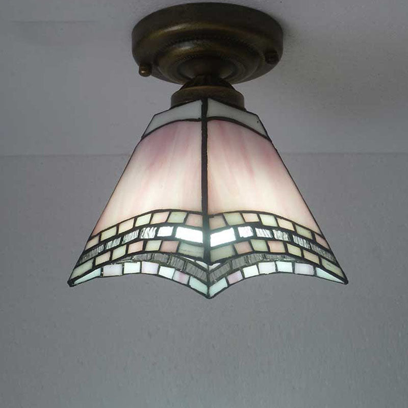 Luz de Montaje Semiempotrado Vintage Europea Tiffany de 1 Luz 