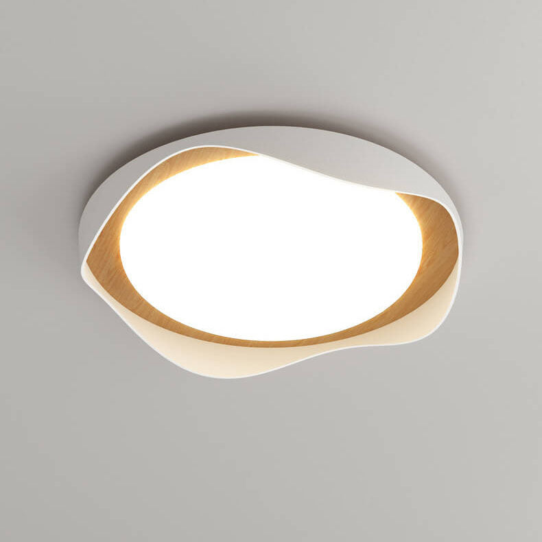مصباح LED مثبت على السقف دائري حديث إبداعي باللون الأبيض النقي من الحديد والأكريليك 
