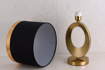 Modern Luxury Fabric Ring Base 1-Light Table Lamp