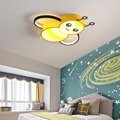 Nordic Childlike Cartoon Bee Design LED Flush Mount Light