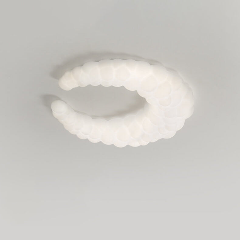 Nordic Minimalist Milk White Crescent LED Flush Mount Ceiling Light