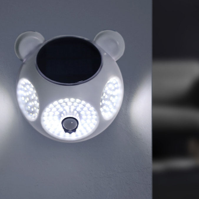 Aplique de pared LED redondo para exterior con sensor corporal solar de ABS, estilo minimalista moderno, para patio exterior 