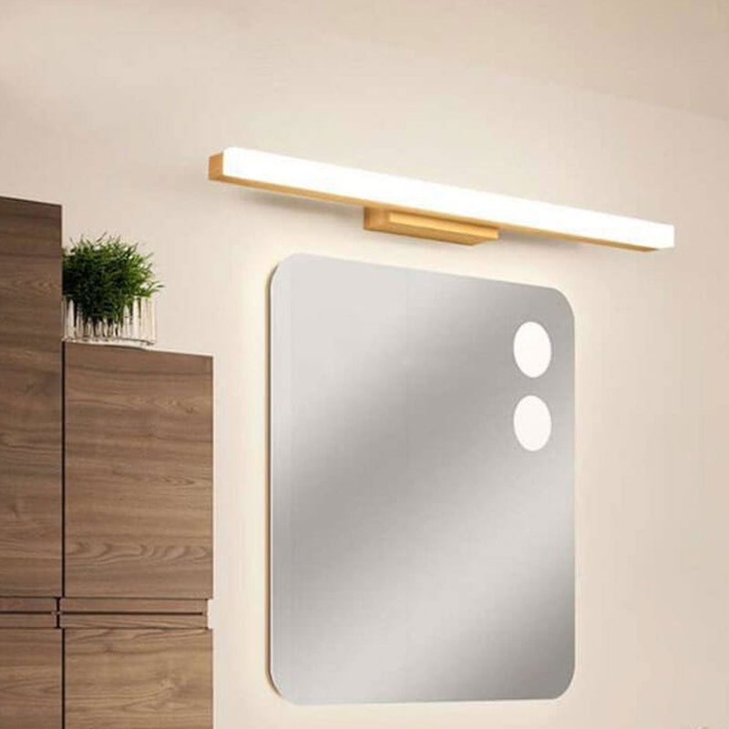 Nordic Minimalist Log Strip Vanity Light LED Wall Sconce Lamp